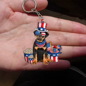 Rottweiler 1-July Stuff Flat Acrylic Keychain