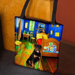 Rottweiler in the bedroom-Cloth Tote Bag