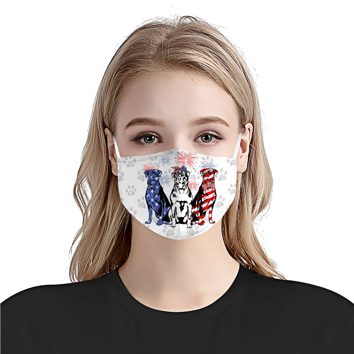 Rottweiler 4th Of July EZ01 1405 Face Mask