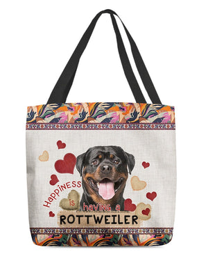 Happiness Is Having A ROTTWEILER 1-Cloth Tote Bag