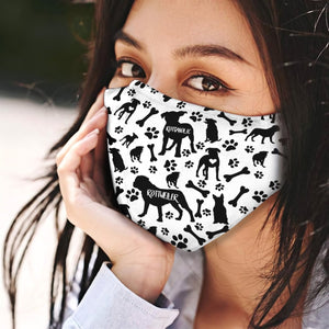 Rottweiler Black &amp; White Pattern EZ07 2707 Face Mask