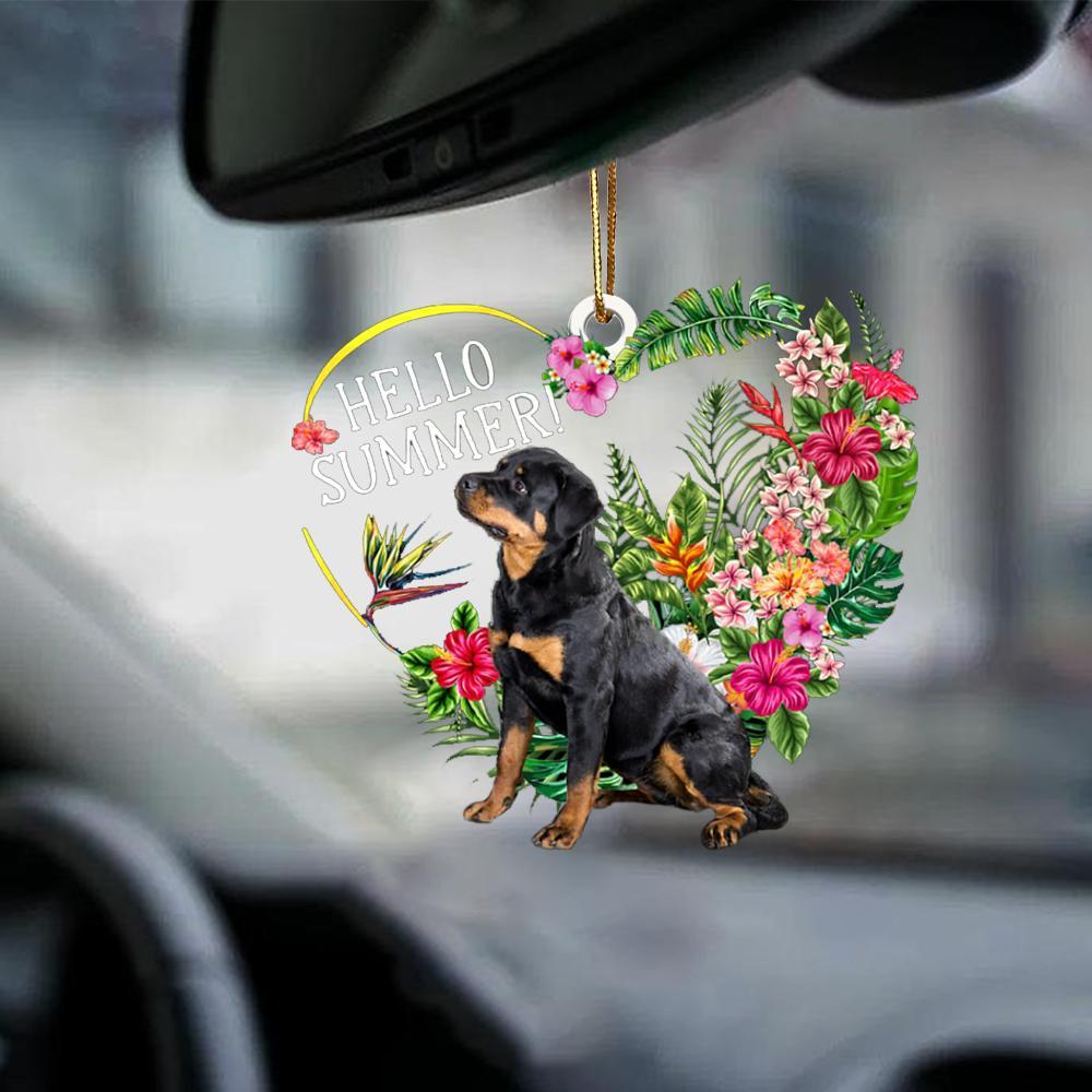 Rottweiler-Hello Summer-Two Sided Ornament