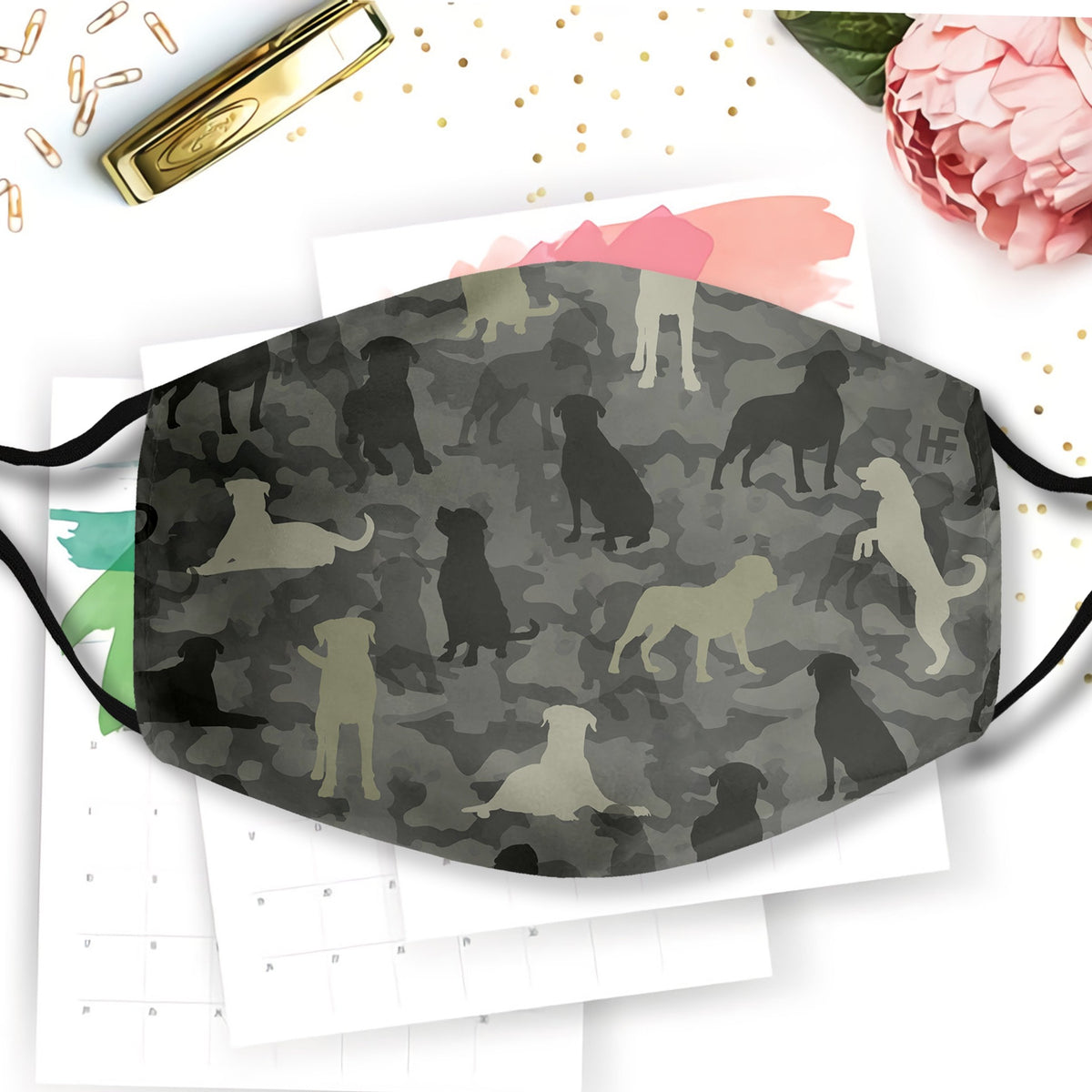 Rottweiler Camo EZ07 0608 Face Mask