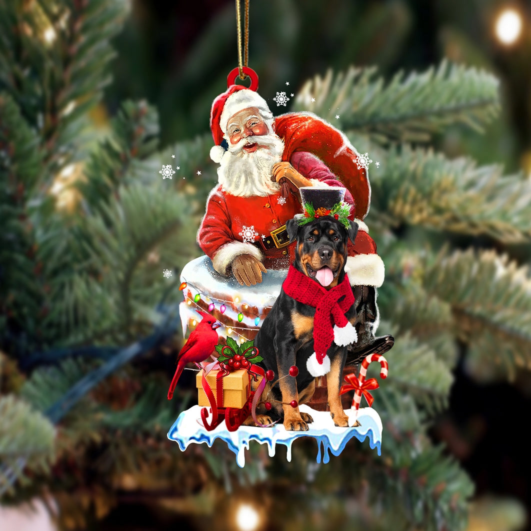 Rottweiler-Christmas Chimney Two Sided Ornament