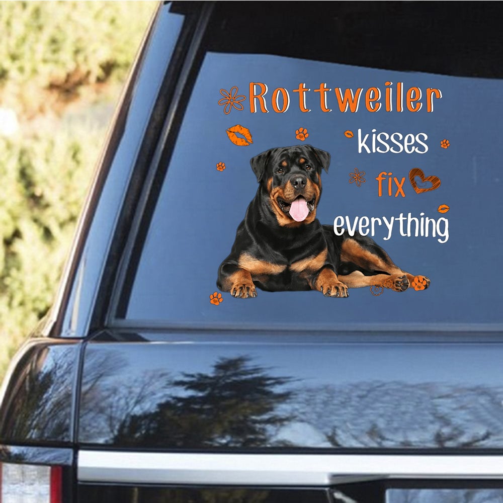 Rottweiler-Kiss Fix Everything Decal