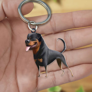 Rottweiler-Look at me flat Acrylic Keychain