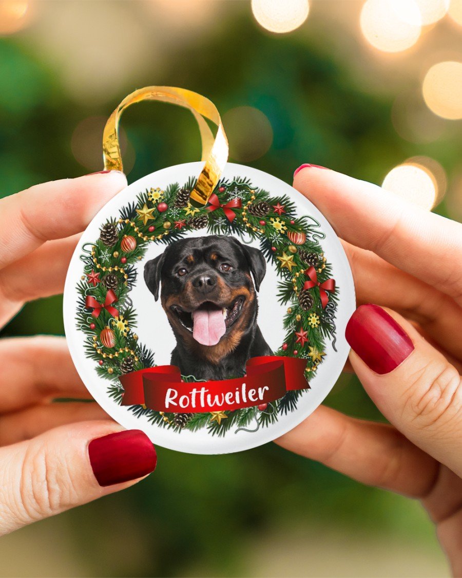 Rottweiler-Noel Circle-Two Sided Ornament