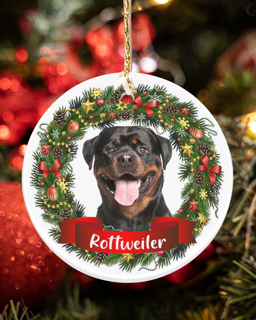 Rottweiler-Noel Circle-Two Sided Ornament