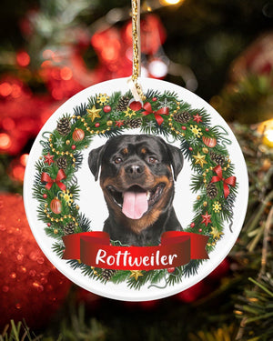 Rottweiler-Noel Circle-Two Sided Ornament