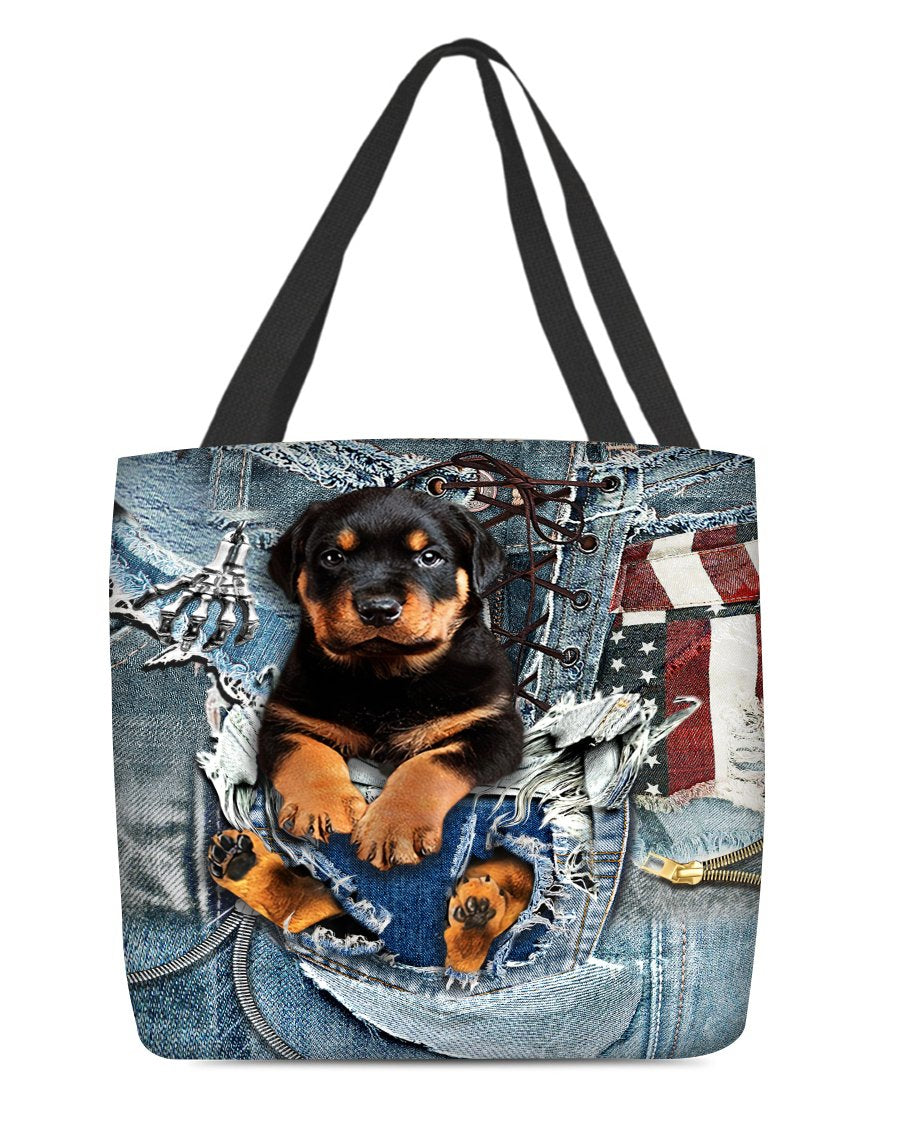 Rottweiler-Ripped Jeans-Cloth Tote Bag