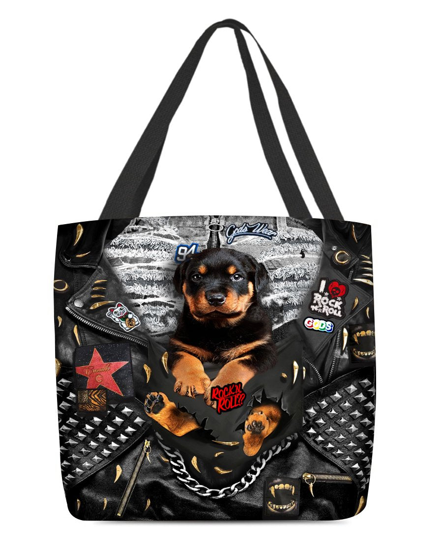 Rottweiler-Rock Dog-Cloth Tote Bag