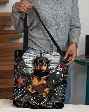 Rottweiler-Rock Dog-Cloth Tote Bag