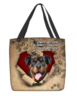 Rottweiler-Torn Cloth Tote Bag