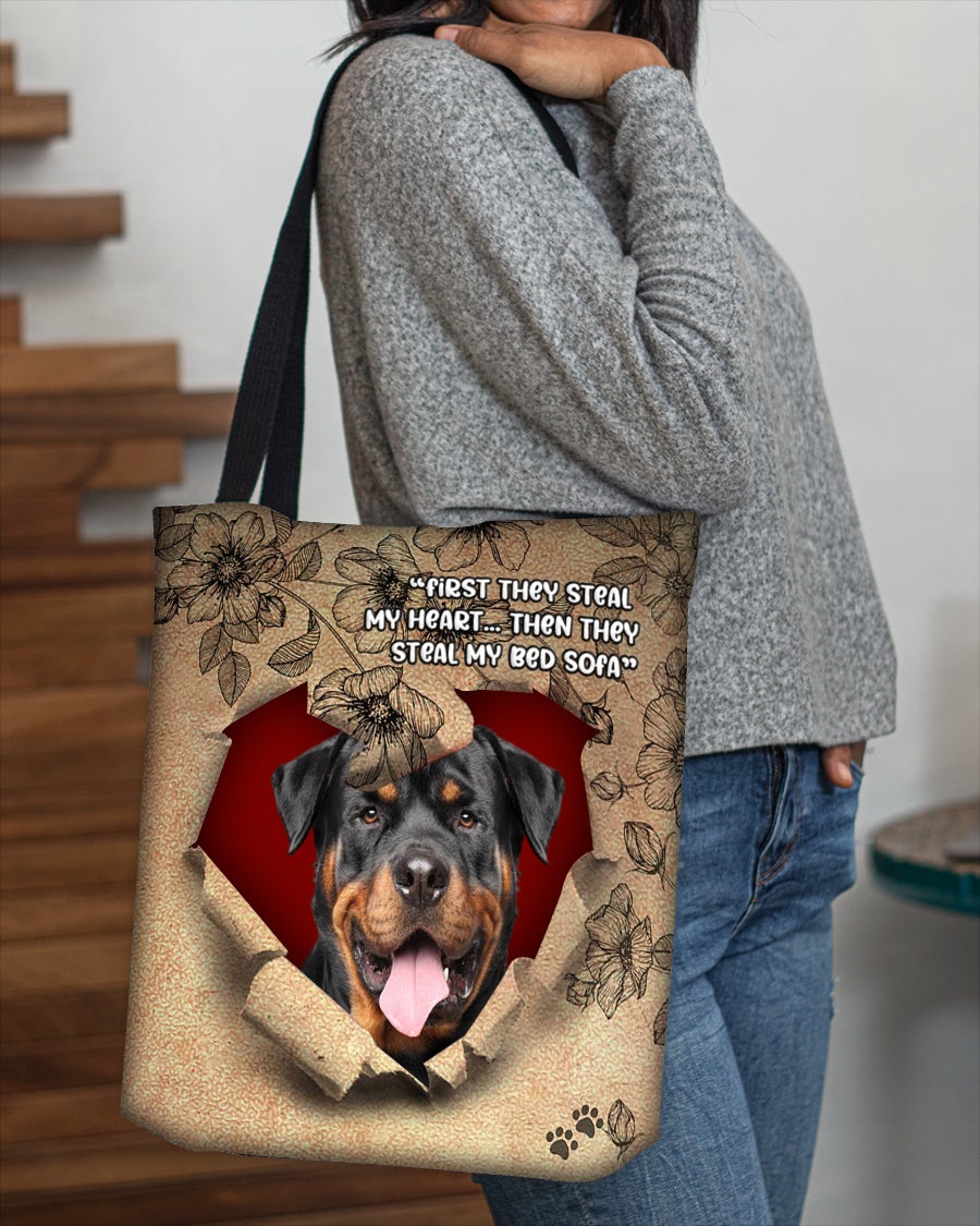 Rottweiler-Torn Cloth Tote Bag