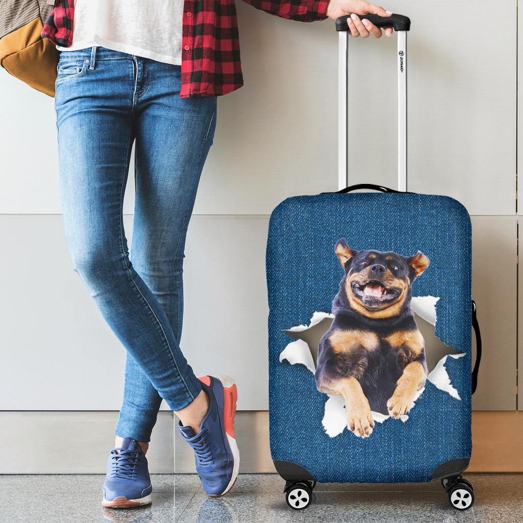 Rottweiler-Torn Paper Luggage Covers