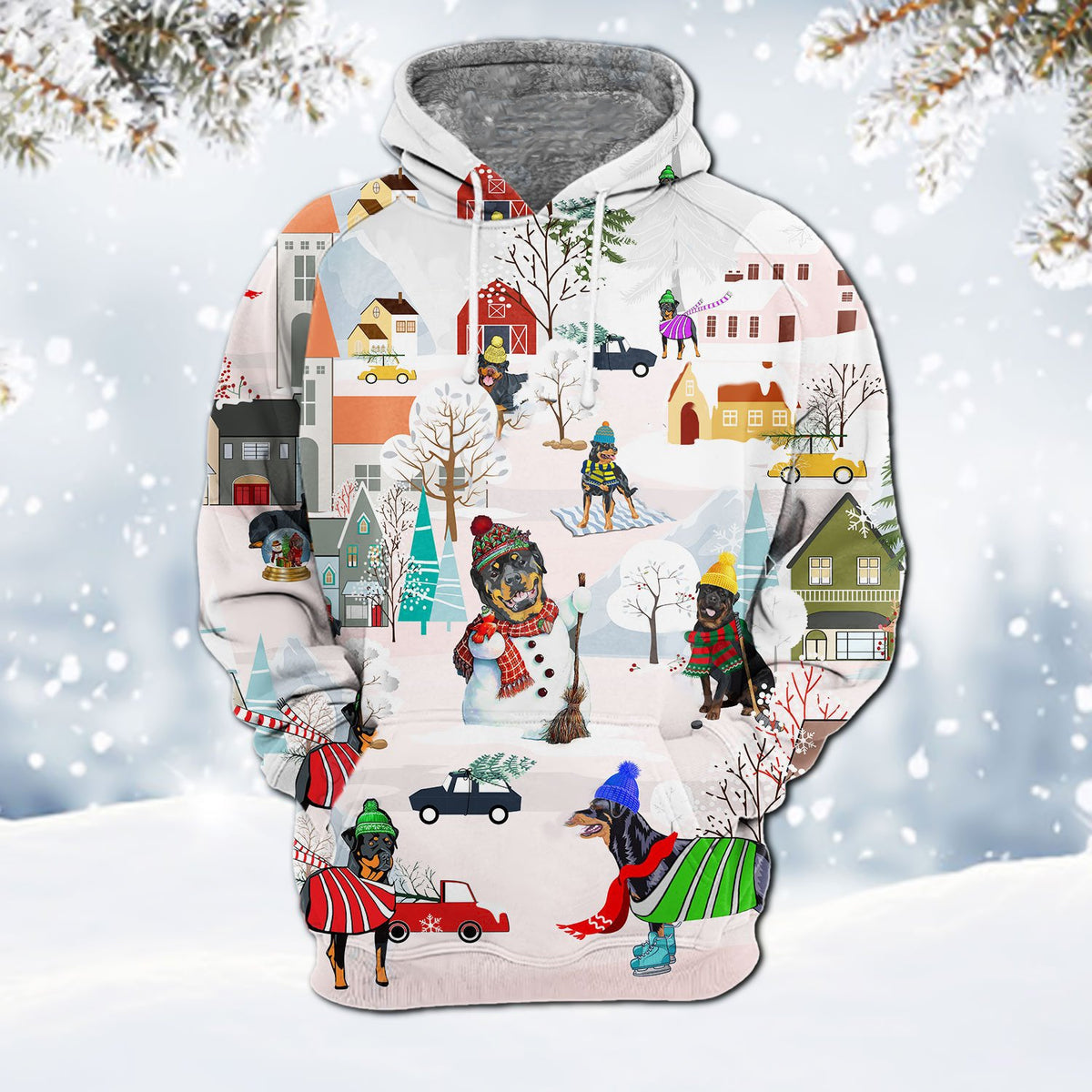 Rottweiler-Winter Holiday Hoodie