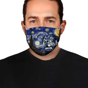 Rottweiler Dog Portrait Starry Night Styles EZ02 1804 Face Mask
