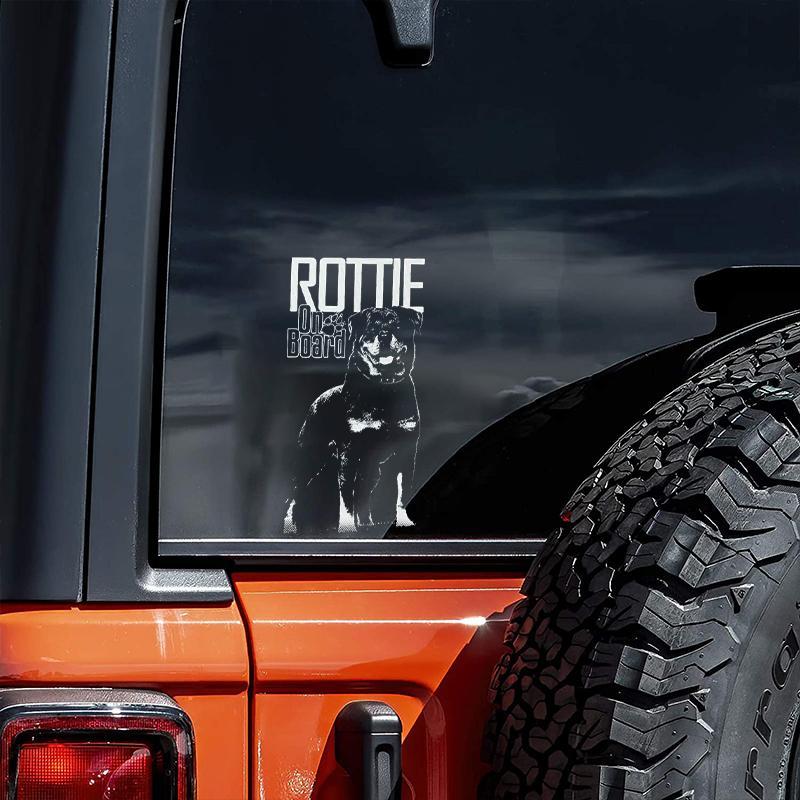Rottweiler1 on Board-Car Window Sticker-Dog Sign Decal