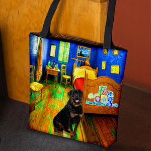 Rottweiler in the bedroom 2-Cloth Tote Bag