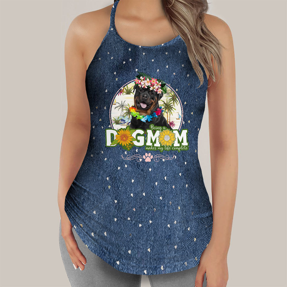 Rottweiler 1-Hawaii beach Dog Mom Tank Top