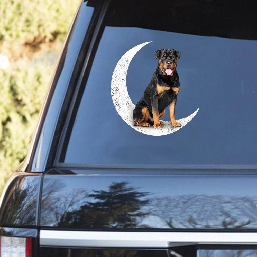 Rottweiler 1-Sit On The Moon Decal