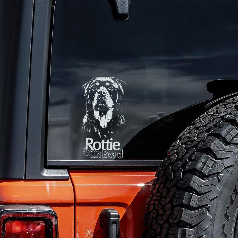 Rottweiler2 on Board-Car Window Sticker-Dog Sign Decal