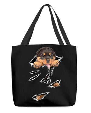 Cracks-Rottweiler-Cloth Tote Bag