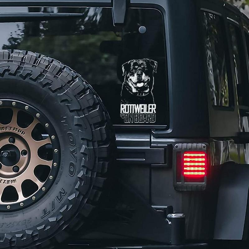 Rottweiler4 on Board-Car Window Sticker-Dog Sign Decal