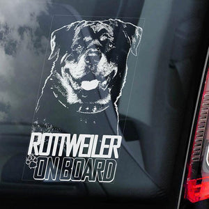 Rottweiler4 on Board-Car Window Sticker-Dog Sign Decal