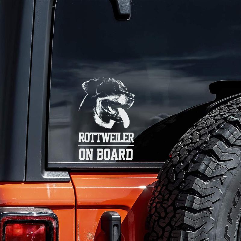 Rottweiler5 on Board-Car Window Sticker-Dog Sign Decal