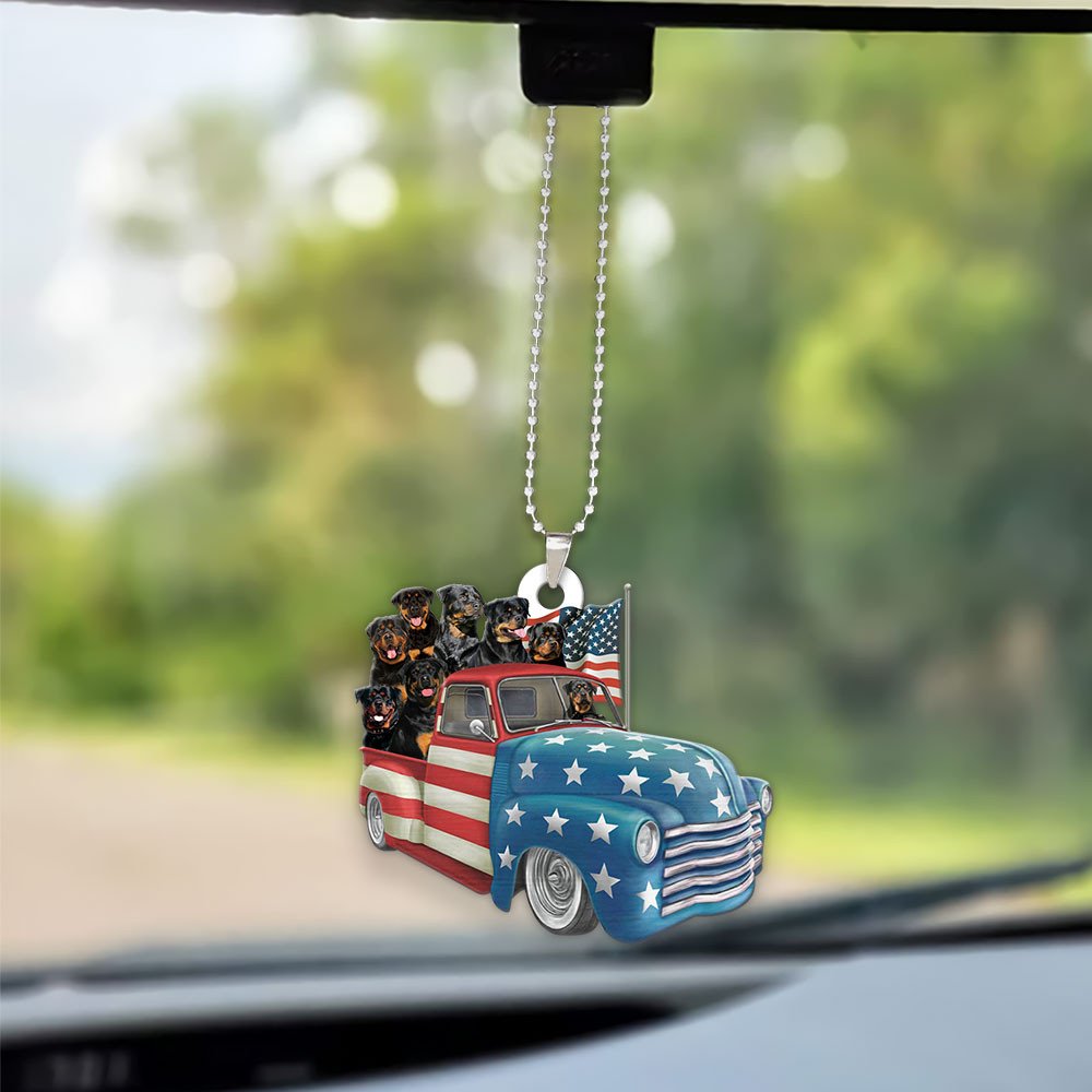 Rottweiler Happy Independence Day Two Sides Ornament