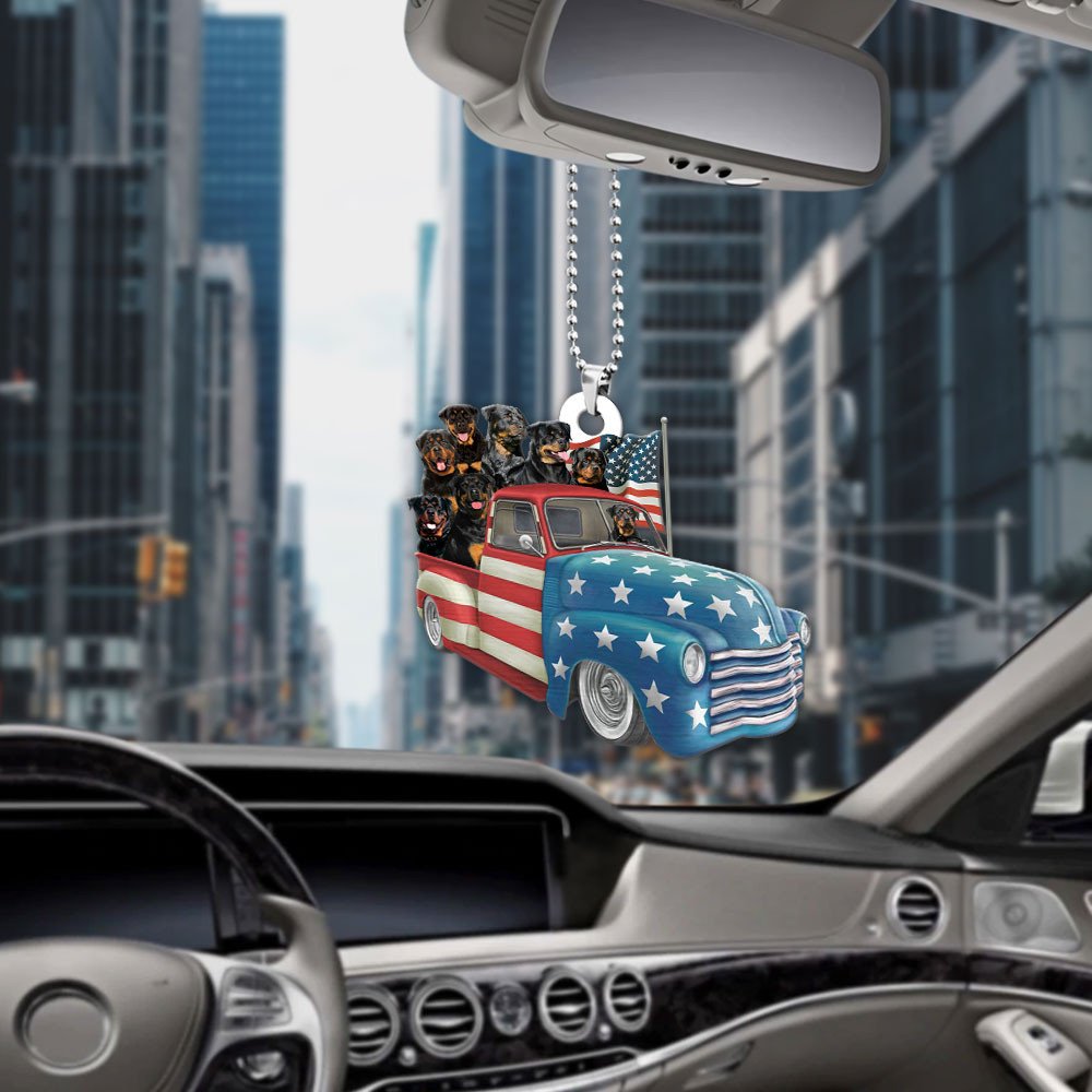 Rottweiler Happy Independence Day Two Sides Ornament