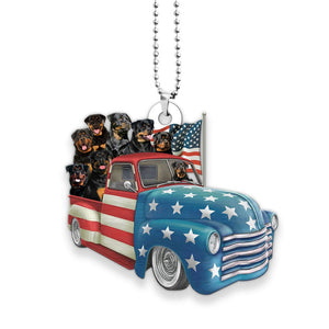 Rottweiler Happy Independence Day Two Sides Ornament