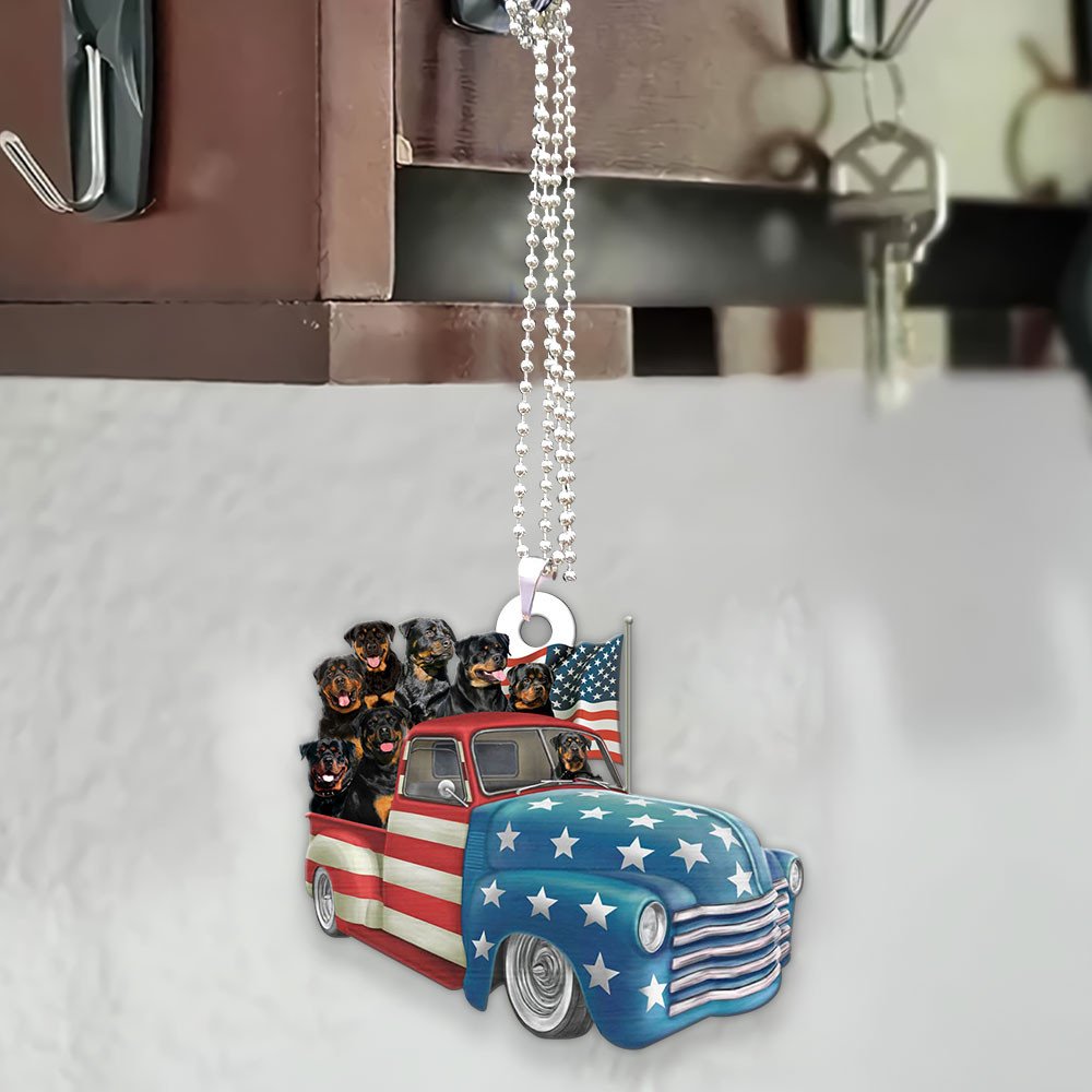 Rottweiler Happy Independence Day Two Sides Ornament
