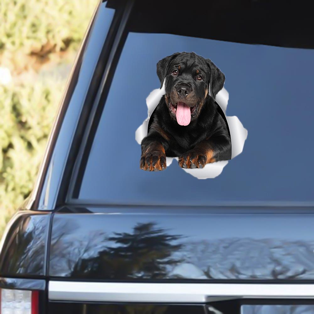 Rottweiler Out Of The Window Decal