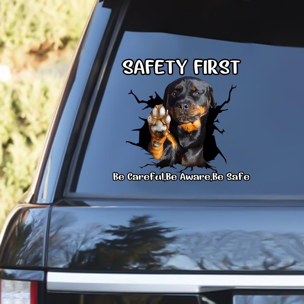 Rottweiler Safety First Decal
