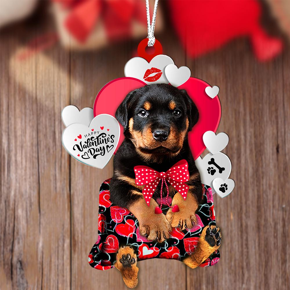 Rottweiler Valentine's Day Sleeping Bag-Two Sides Ornament