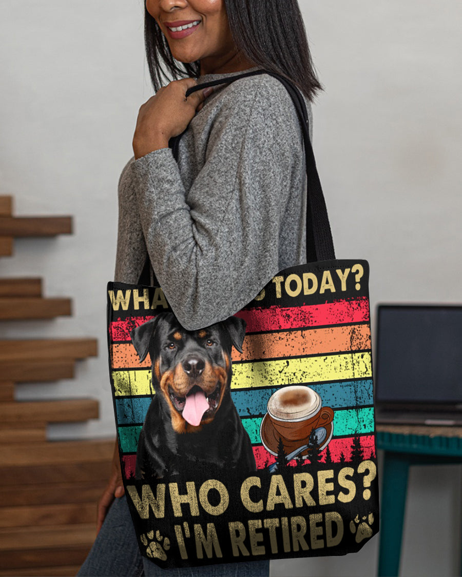 Rottweiler Who Cares-Cloth Tote Bag