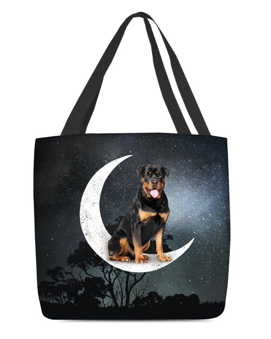 Rottweiler (1)-Sit On The Moon-Cloth Tote Bag
