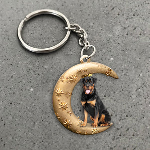 Rottweiler (1)-Dog & Moon Flat Acrylic Keychain