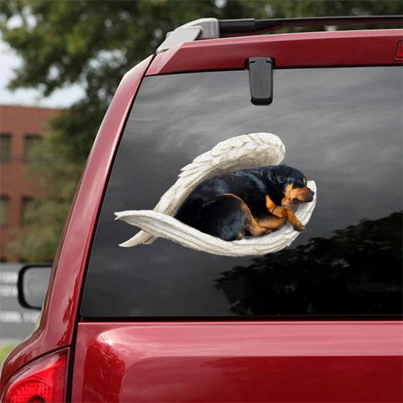 Rottweiler-sleeping angel CAR STICKER