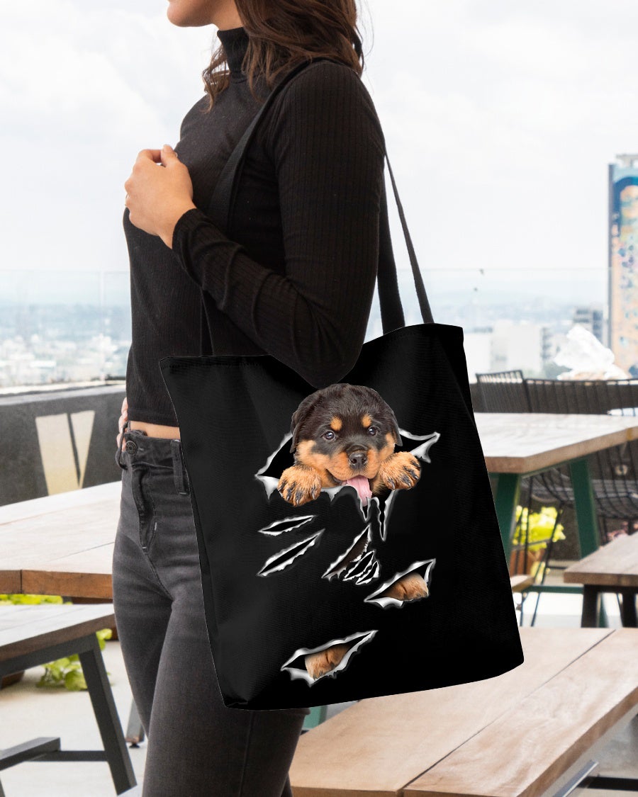 Cracks-Rottweiler-Cloth Tote Bag