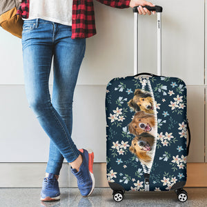 Rough Collie-Flowers-Luggage covers