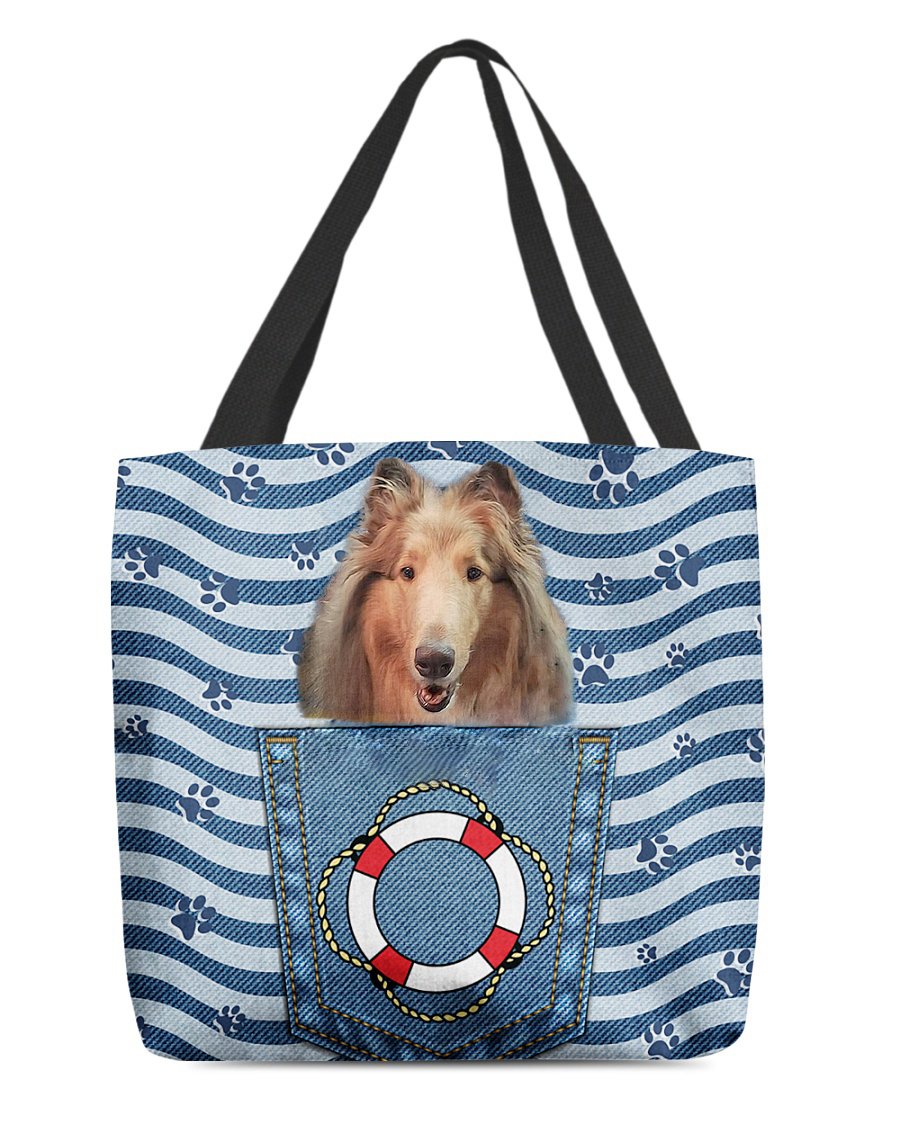 Rough Collie On Board-Cloth Tote Bag