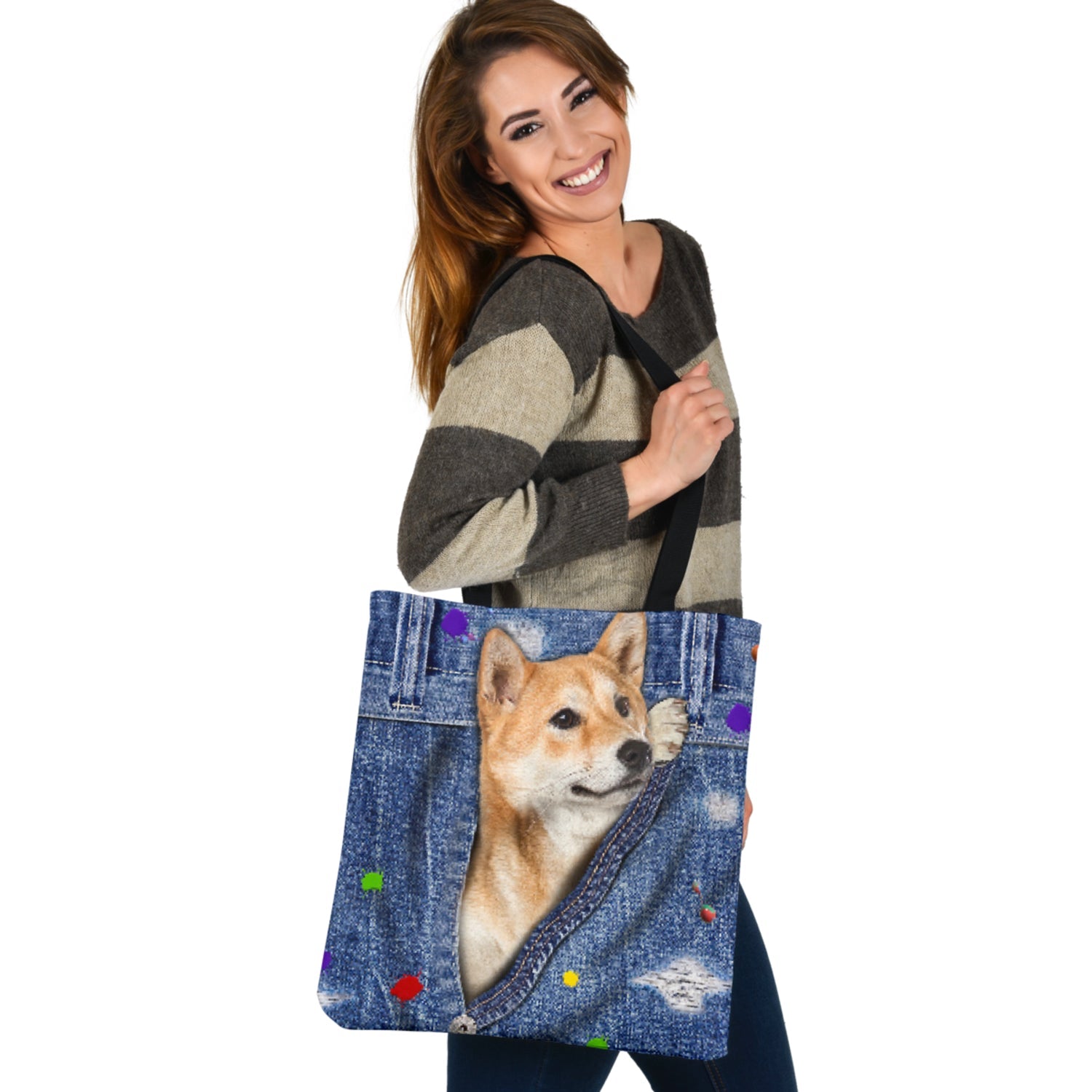 SHIBA INU-The Rainbow-Cloth Tote Bag