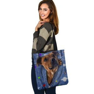 STAFFORDSHIRE BULL TERRIER-The Rainbow-Cloth Tote Bag