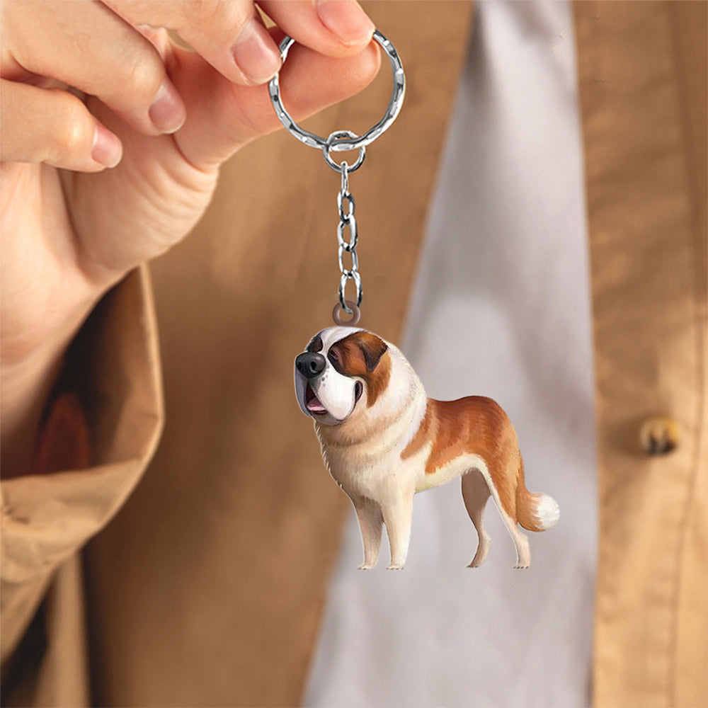 Saint Bernard-Look at me flat Acrylic Keychain