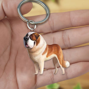 Saint Bernard-Look at me flat Acrylic Keychain