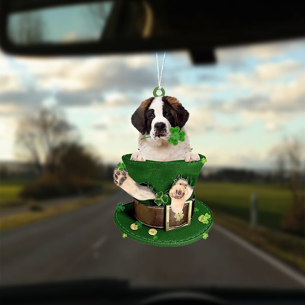 Saint Bernard-Patrick Hat-Two Sided Ornament