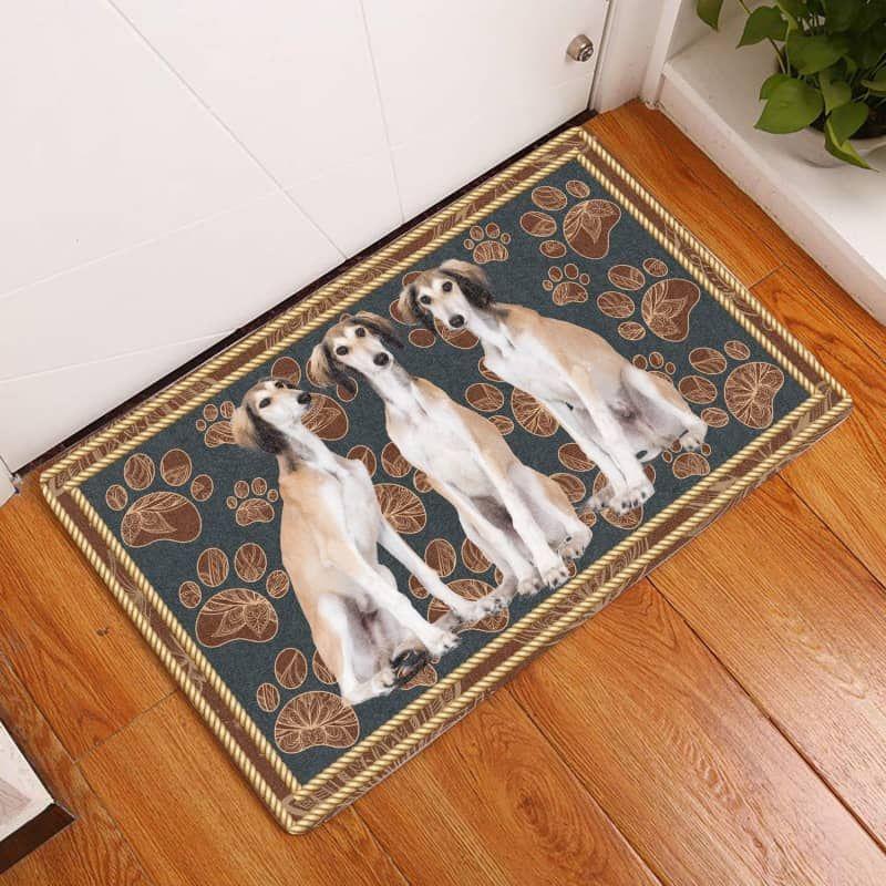 Saluki-Flower Paw Doormat